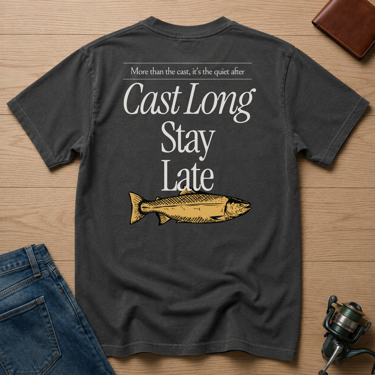 Cast Long Stay Late Fishing Tee