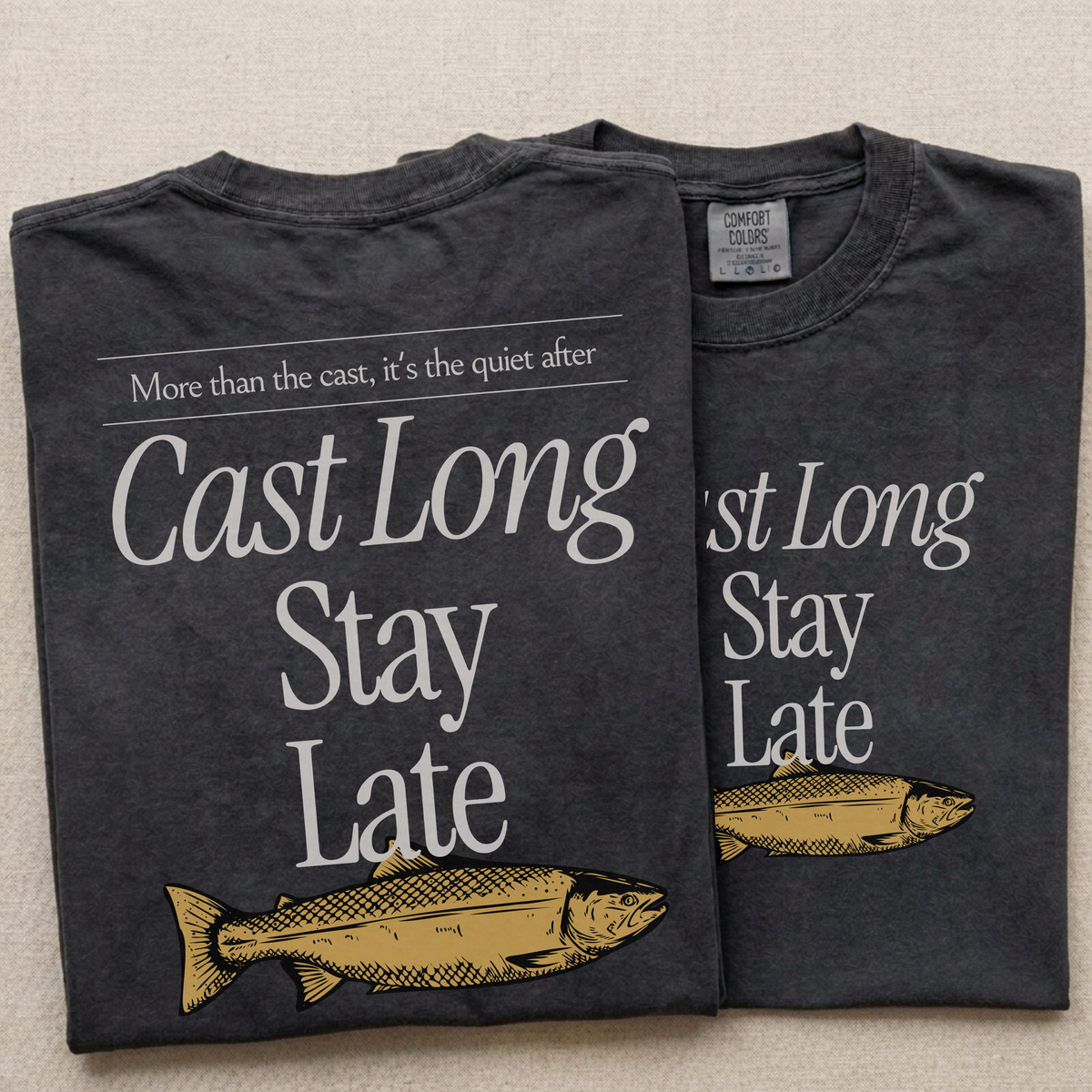 Cast Long Stay Late Fishing Tee