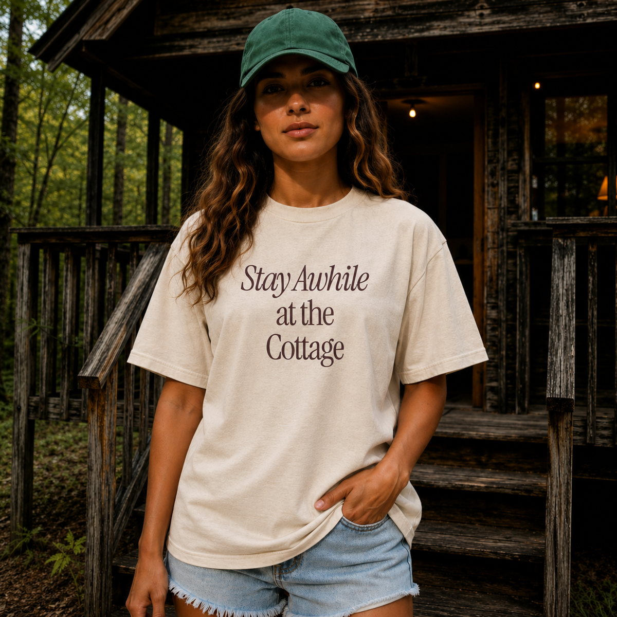 Stay Awhile at the Cottage Tee