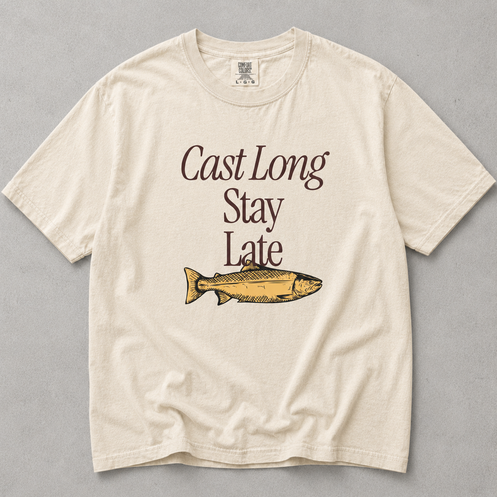 Cast Long Stay Late Fishing Tee
