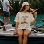 Cast Long Stay Late Fishing Tee