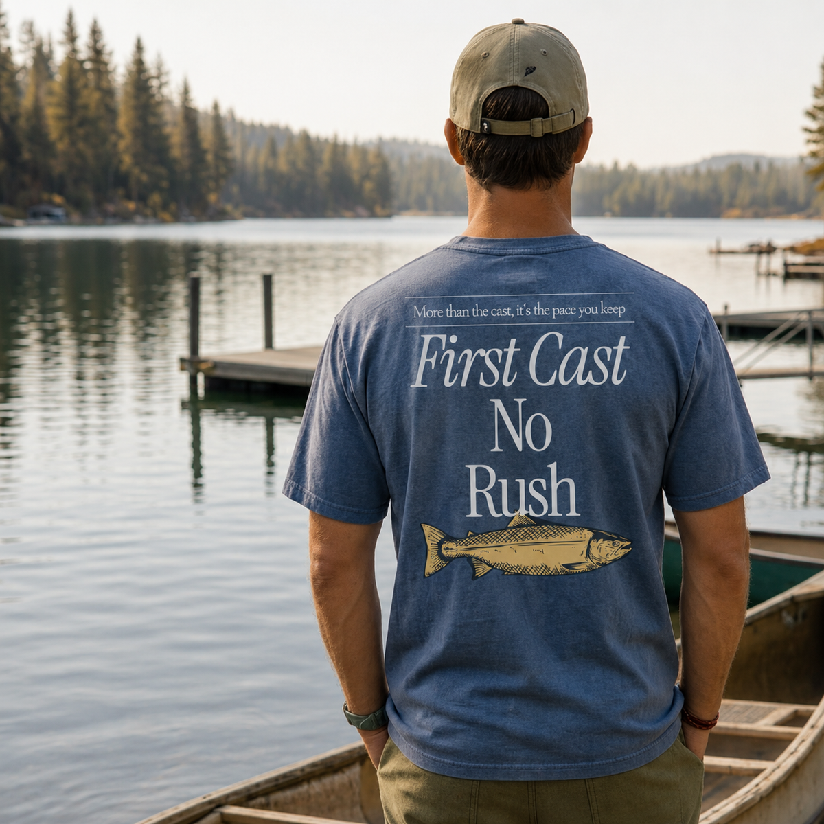 First Cast No Rush Fishing Tee